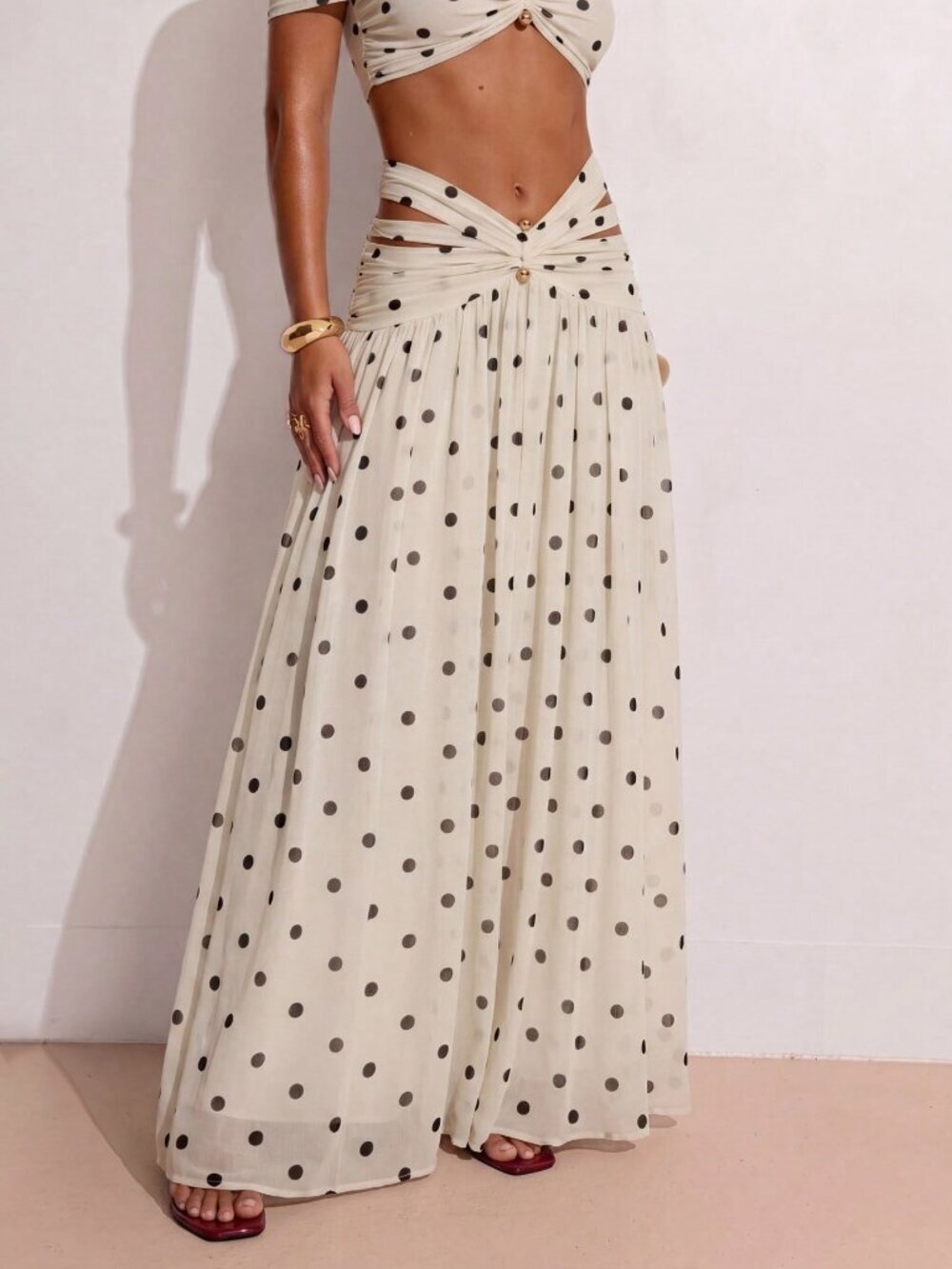 Polka Dot Women's Sexy Flowy Skirt